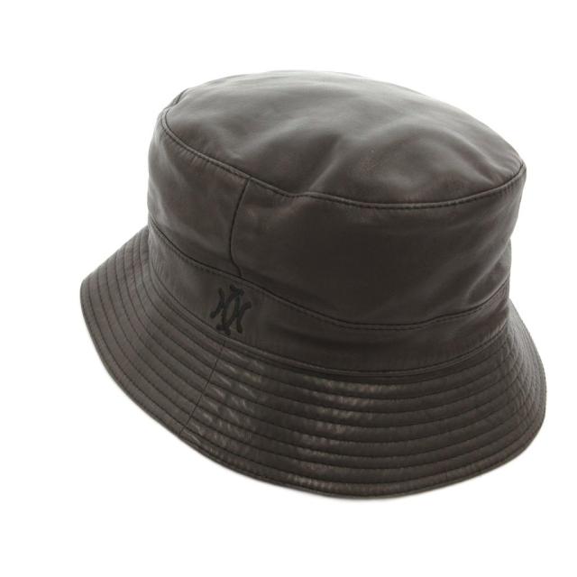【中古】エルメス HERMES MOTSCH かぶり笠 バケハ  子ヒツジなめし革 ロゴタイプ 刺しゅう 56 茶 赤銅色 /FF ■GY62 レディース