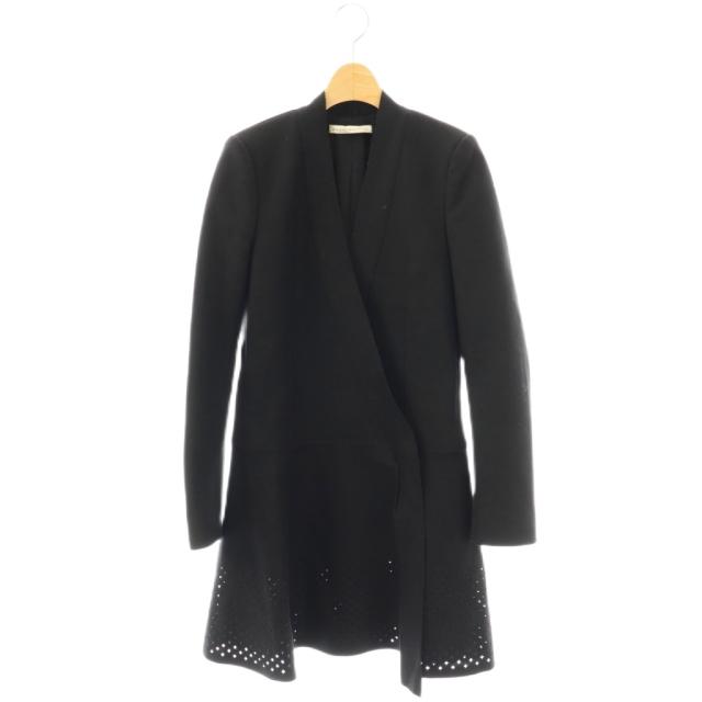 【中古】バレンシアガ BALENCIAGA コート パンチング フレア Aライン 36 ブラック /DO ■GY53 レディース