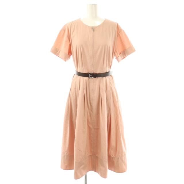 【中古】フォクシー FOXEY ワンピース 半袖 ロング 38 ピンクベージュ 41451 /DO ■GY53 レディース