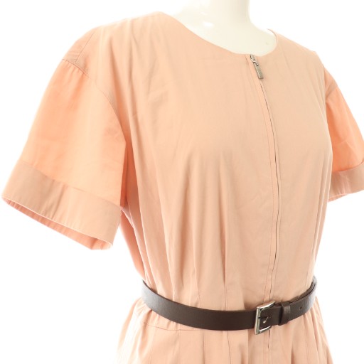 中古】フォクシー FOXEY ワンピース 半袖 ロング 38 ピンクベージュ