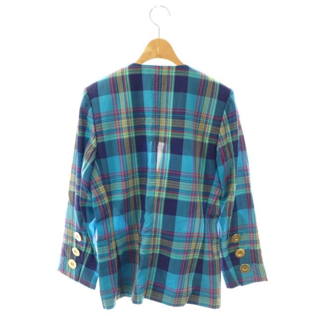 中古】イヴサンローラン ヴィンテージチェック金ボタンジャケット ノー  