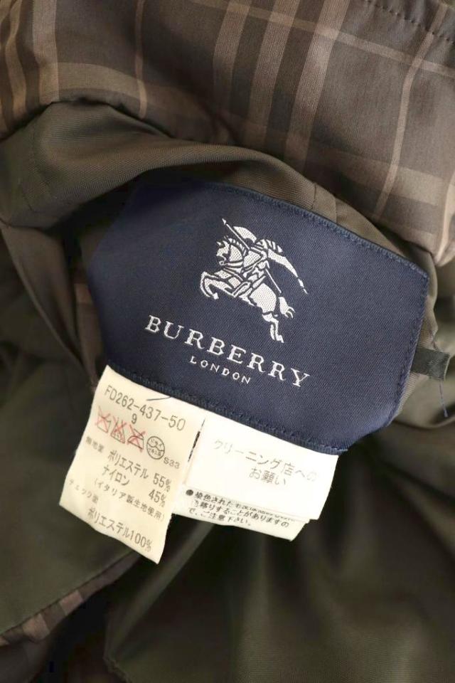 【中古】バーバリー レッキスファー ダウンジャケット リバーシブル 裏地チェック 9 ブラウン ダークカーキ メンズ 中古】バーバリー レッキスファー ダウンジャケット リバーシブル 裏地