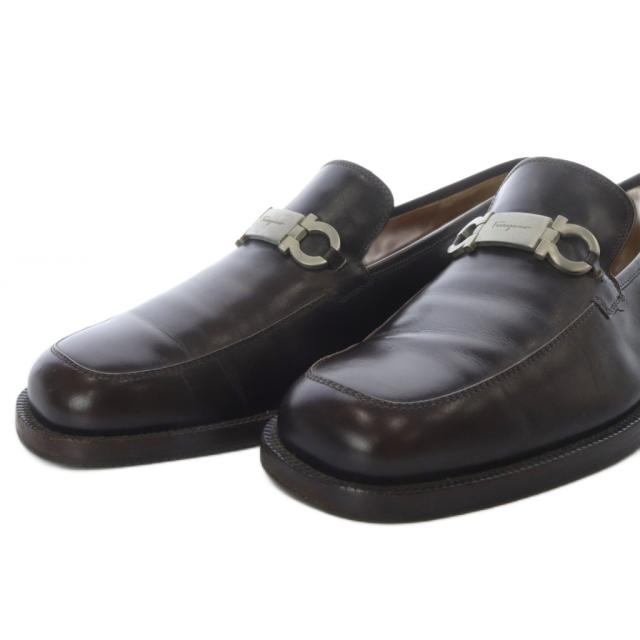 【中古】サルヴァトーレフェラガモ Salvatore Ferragamo ローファー スリッポン ガンチーニ 7.5EE ダークブラウン