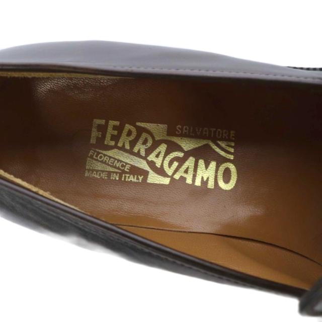 【中古】サルヴァトーレフェラガモ Salvatore Ferragamo ローファー スリッポン ガンチーニ 7.5EE ダークブラウン