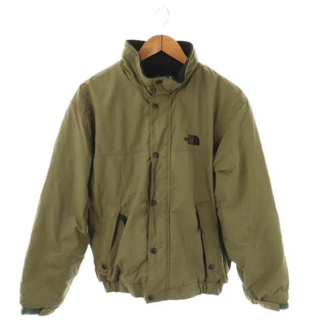 【中古】ザノースフェイス THE NORTH FACE フリースジャケット ブルゾン アウター L カーキ ロゴ 裏起毛 /CX ■GY53
