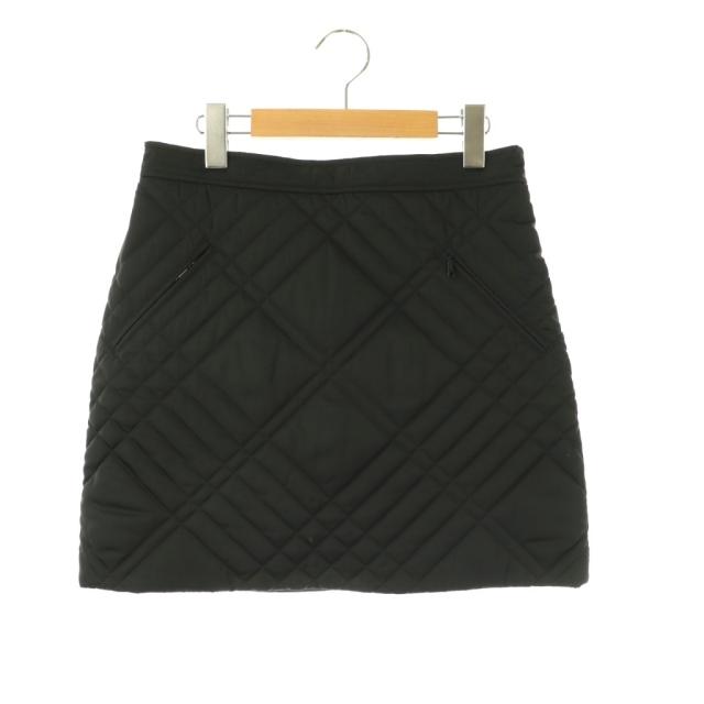 【中古】バーバリー BURBERRY キルティングスカート ミニ 台形 I40 黒 /NR ■OS ■GY57 レディース