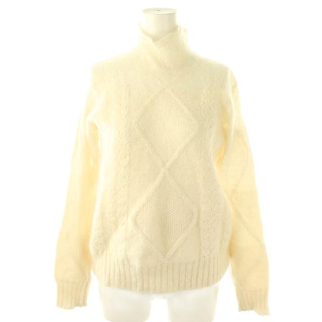 【中古】メゾンマルジェラ Maison Margiela 白タグ 18AW モヘア ウール ハイネック ニット セーター S オフホワイト