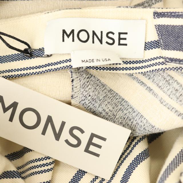 【中古】モンス MONSE ワンピース マキシ ロング ノースリーブ 2 アイボリー 紺 ネイビー /AT ■OS ■GY57 レディース