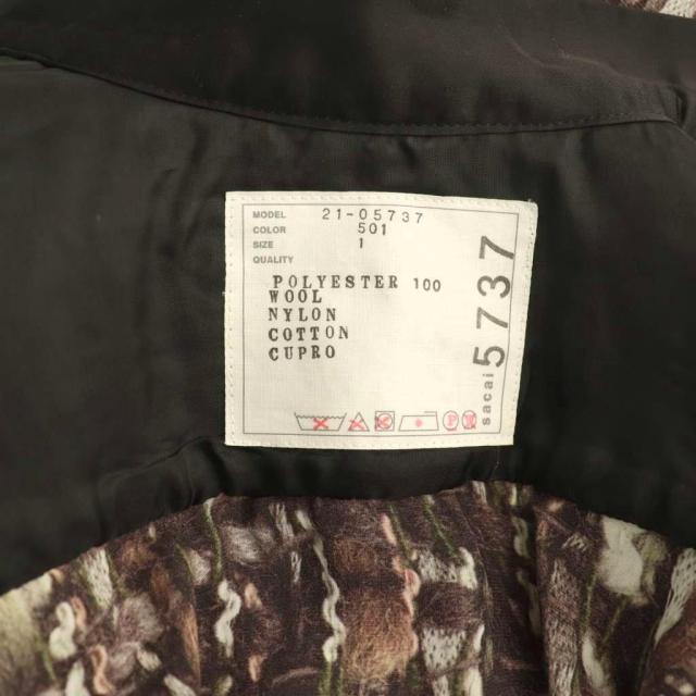 【中古】サカイ sacai 21AW Tweed Pullover ツイードプルオーバーシャツブラウス 長袖 総柄 1 マルチカラー /DO_7