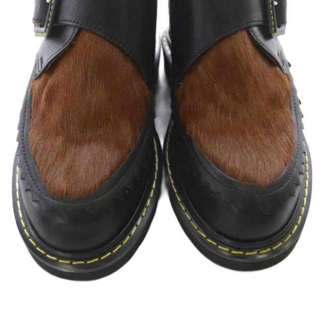 【中古】ミハラヤスヒロ MIHARA YASUHIRO ハラコ インヒールブーツ レザー ショート 23.5cm 黒 /SR ■GY57 レディース