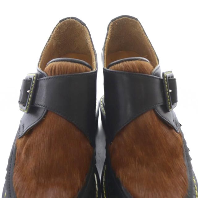 【中古】ミハラヤスヒロ MIHARA YASUHIRO ハラコ インヒールブーツ レザー ショート 23.5cm 黒 /SR ■GY57 レディース