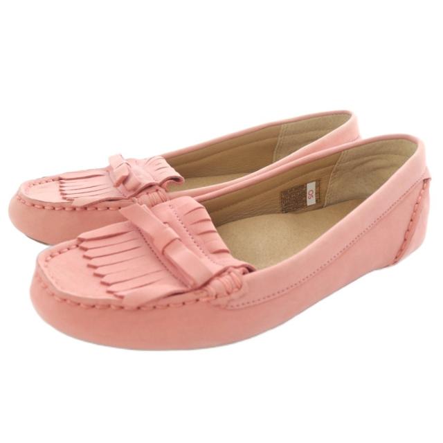 【中古】アグ オーストラリア UGG australia スリッポン ロゴ 22.5cm ピンク /SR ■GY57 レディース