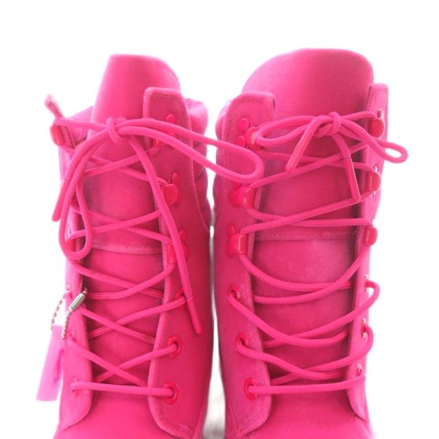 【中古】ジミーチュウ JIMMY CHOO ×ティンバーランド Timberland ショートブーツ 24.5cm ピンク /SR ■GY57