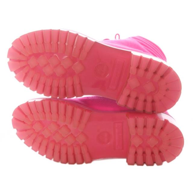 【中古】ジミーチュウ JIMMY CHOO ×ティンバーランド Timberland ショートブーツ 24.5cm ピンク /SR ■GY57