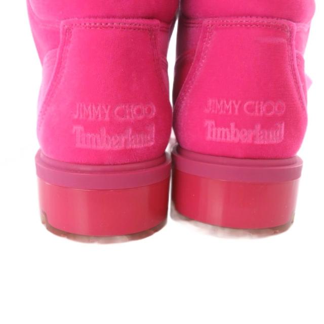 【中古】ジミーチュウ JIMMY CHOO ×ティンバーランド Timberland ショートブーツ 24.5cm ピンク /SR ■GY57