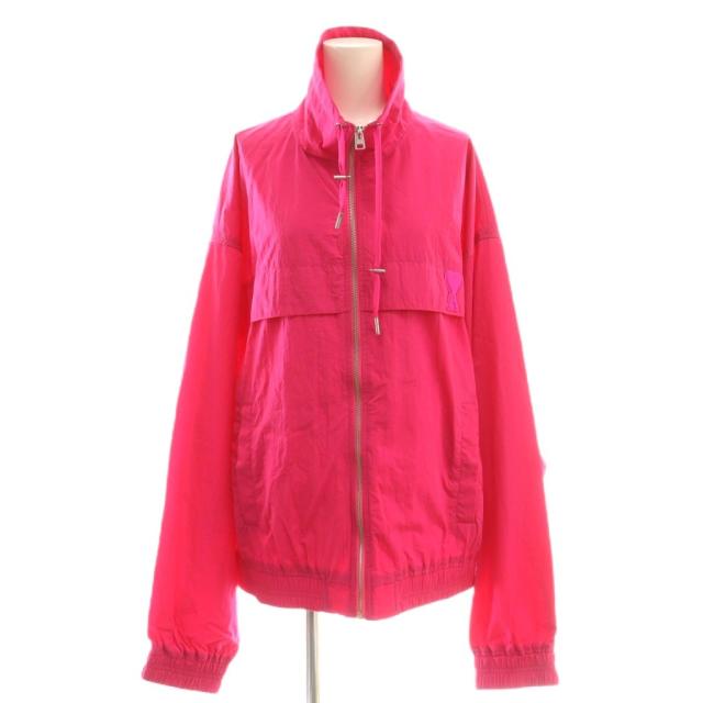 【中古】アミ ami ナイロンブルゾン ジャンパー ジップアップ ハート L ピンク /CX ■GY57 レディース