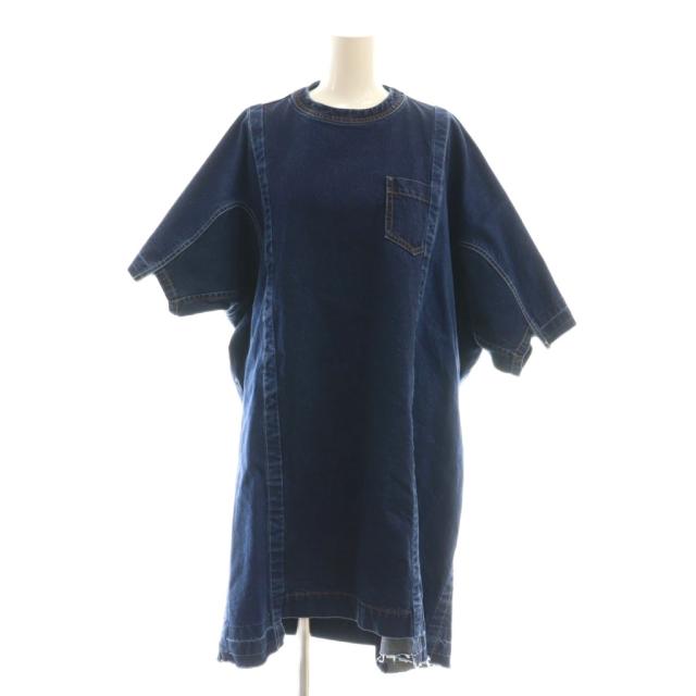 【中古】サカイ sacai デニムワンピース ミニ 半袖 1 紺 ネイビー /AT ■OS ■GY57 レディース