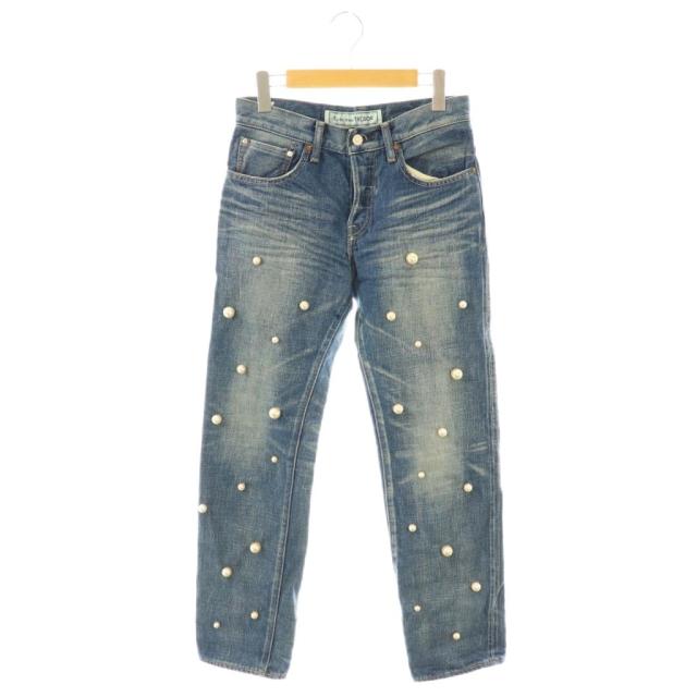 【中古】トゥ エ モン トレゾア Tu es mon TRESOR デニムパンツ ジーンズ 装飾 ボランフライ コットン 0 紺