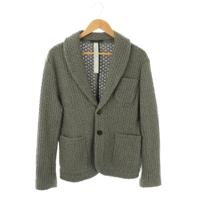 【中古】メイソンズ MASON'S ARCHIVIO STORICO ニット テーラードジャケット シングル 46 グレー /HK ■GY57 メンズ