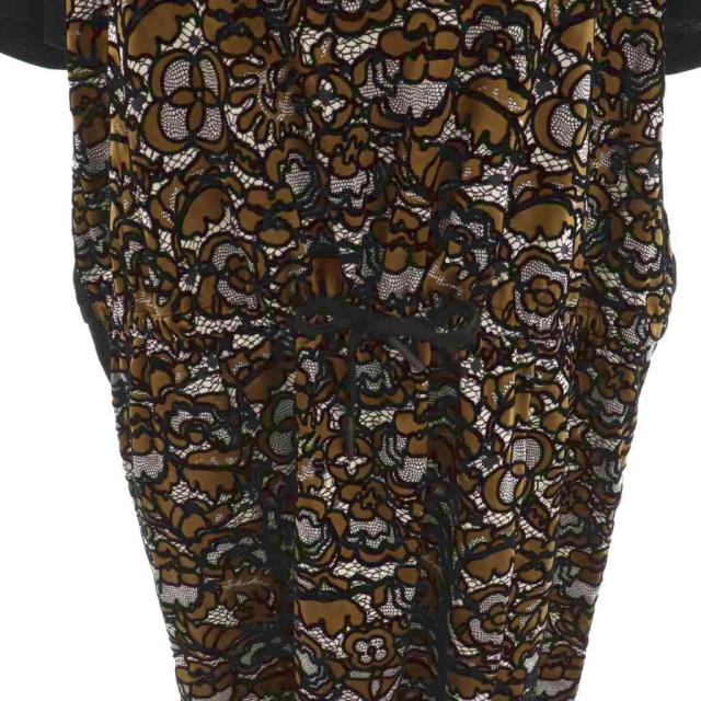 【中古】ルイヴィトン LOUIS VUITTON ワンピース ひざ丈 切替 シルク XL ブラック ブラウン /DF ■GY57 レディース_3