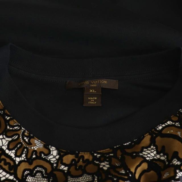 【中古】ルイヴィトン LOUIS VUITTON ワンピース ひざ丈 切替 シルク XL ブラック ブラウン /DF ■GY57 レディース_5