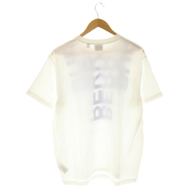 【中古】バーバリー BURBERRY Tシャツ カットソー 半袖 ロゴプリント M ホワイト ライトブルー /ES ■GY57 メンズ_1