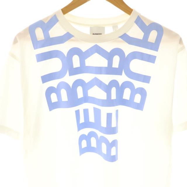 【中古】バーバリー BURBERRY Tシャツ カットソー 半袖 ロゴプリント M ホワイト ライトブルー /ES ■GY57 メンズ_3