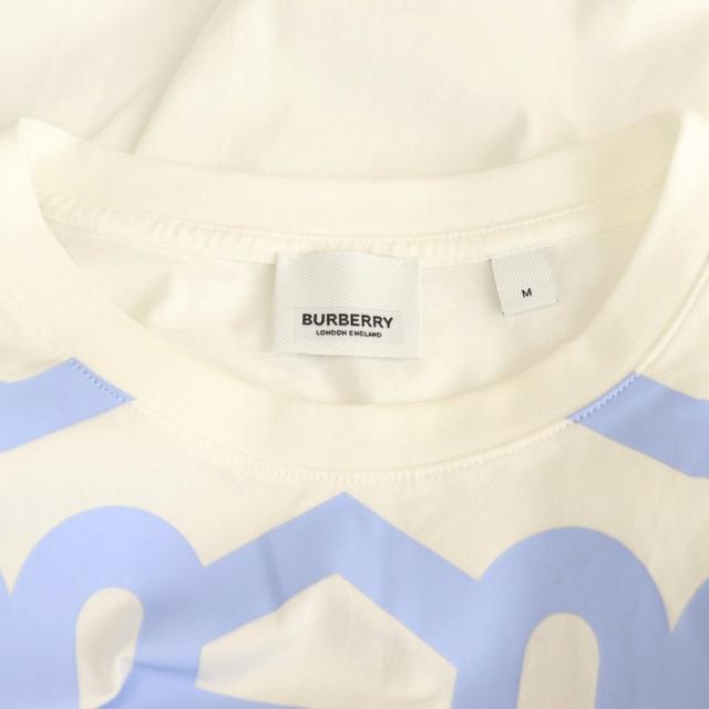 【中古】バーバリー BURBERRY Tシャツ カットソー 半袖 ロゴプリント M ホワイト ライトブルー /ES ■GY57 メンズ_4