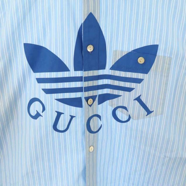 中古】グッチ GUCCI ×アディダス ADIDAS ストライプシャツ ステン