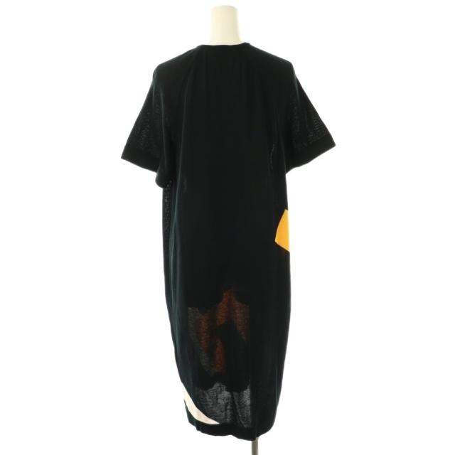 【中古】フェンディ FENDI Fロゴ ニットワンピース ロング 半袖 38 ブラック /HK ■GY57 レディース_1