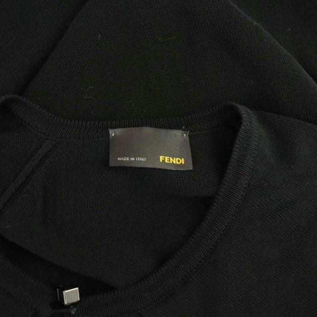 【中古】フェンディ FENDI Fロゴ ニットワンピース ロング 半袖 38 ブラック /HK ■GY57 レディース_5