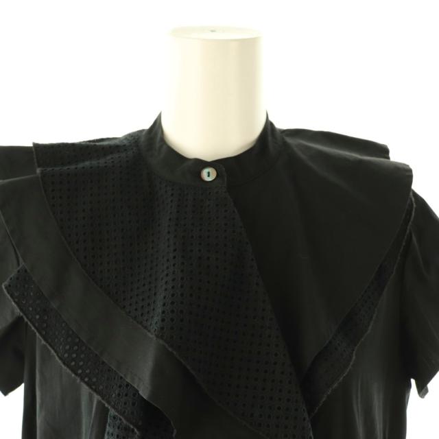 中古】ランバン LANVIN ワンピース フリル レース ポプリン ラッフル  