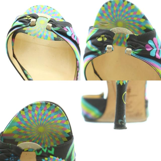 【中古】ジミーチュウ JIMMY CHOO ミュール ピンヒール 総柄 35.5 22.5cm マルチカラー /MI ■GY57 レディース