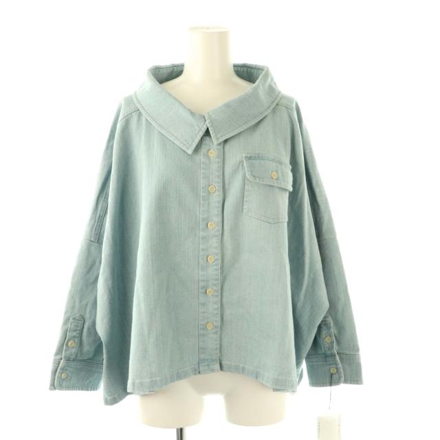 【中古】未使用品 クーム COOMB ワイドデニムシャツ F ライトブルー /DO ■GY57 レディース