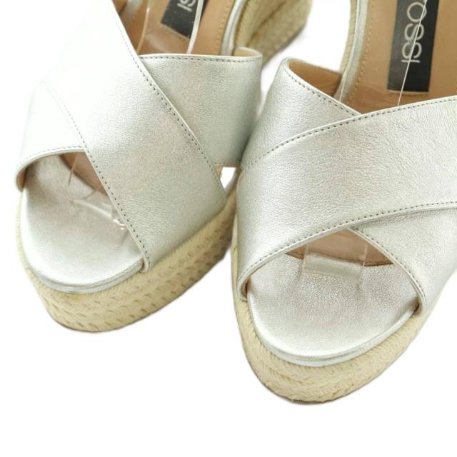 【中古】セルジオロッシ サンダル ウエッジソール ストラップ 36.5 23.5cm シルバーカラー /MI ■GY57 レディース