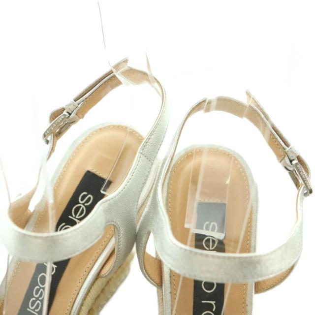 【中古】セルジオロッシ サンダル ウエッジソール ストラップ 36.5 23.5cm シルバーカラー /MI ■GY57 レディース