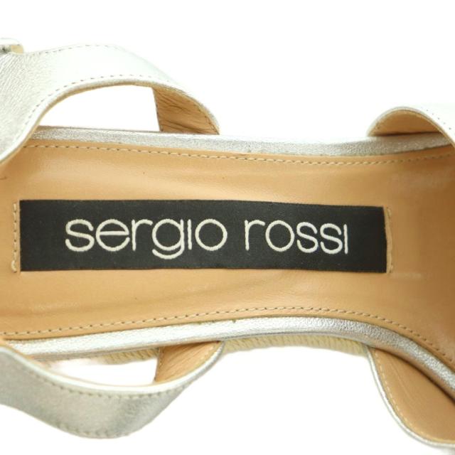 【中古】セルジオロッシ サンダル ウエッジソール ストラップ 36.5 23.5cm シルバーカラー /MI ■GY57 レディース