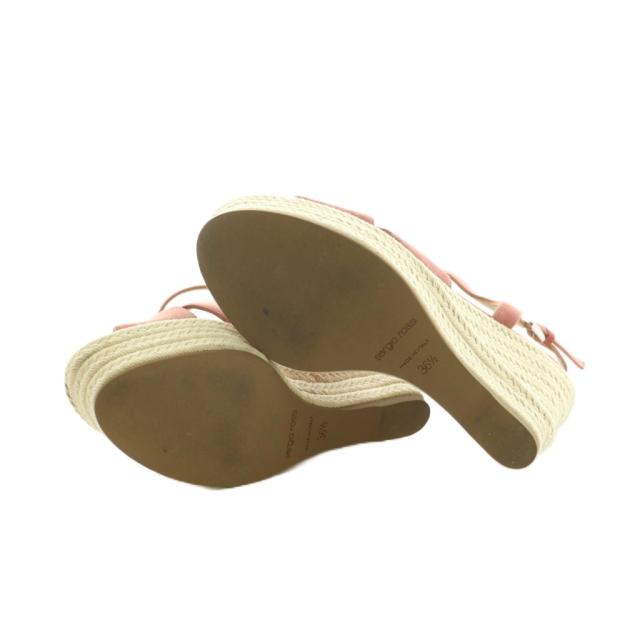 【中古】セルジオロッシ Sergio rossi サンダル ウエッジソール ストラップ 36.5 23.5cm ピンク ■GY57 レディース