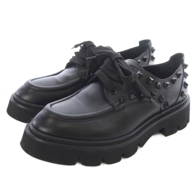 【中古】VIRGILIO PANDOLFI スタッズローファー レザー 36 黒 /SR ■GY57 レディース