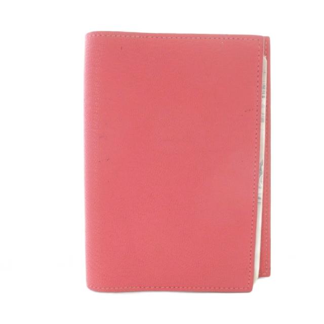 【中古】エルメス HERMES シェーブル アジェンダ PM 手帳ケース ピンク X刻印 レザー シルバー色金具 レディース