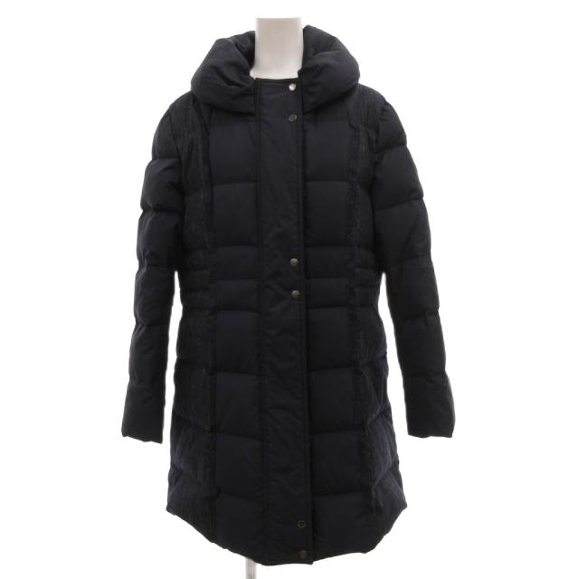 【中古】レリアン Leilian ダウンコート ロング ステンカラー 11 紺 ネイビー /JS ■GY61 レディース