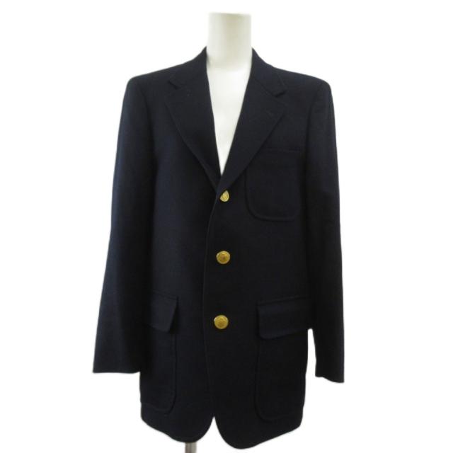 【中古】ジェイプレス J.PRESS ジャケット 上着 ウール 紺 ネイビー 長袖 ノッチドラペル 金ボタン /KK ■GY60