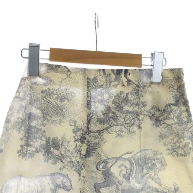 【中古】クリスチャンディオール Christian Dior トワル ドゥ ジュイ ショートパンツ ハーフ ロゴ アニマル柄 M 白 青_2