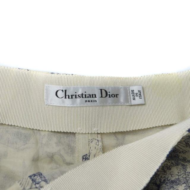 【中古】クリスチャンディオール Christian Dior トワル ドゥ ジュイ ショートパンツ ハーフ ロゴ アニマル柄 M 白 青_4