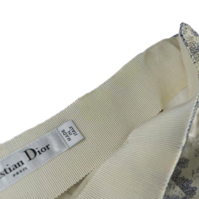 【中古】クリスチャンディオール Christian Dior トワル ドゥ ジュイ ショートパンツ ハーフ ロゴ アニマル柄 M 白 青_5