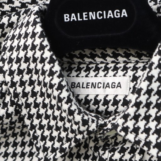 中古】バレンシアガ BALENCIAGA 2020年 622249 半袖シャツ 千鳥柄 ロゴ