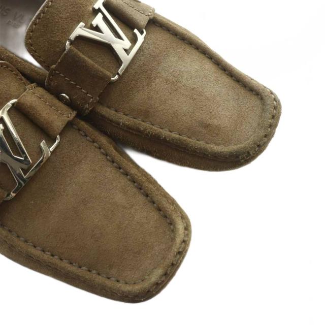 【中古】ルイヴィトン LOUIS VUITTON モンテカルロ ローファー ドライビングシューズ スクエアトゥ スエード ロゴ