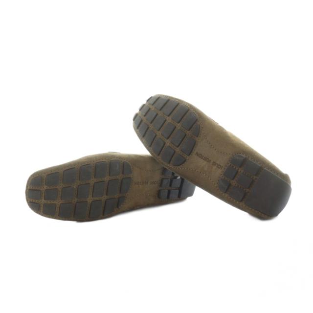 【中古】ルイヴィトン LOUIS VUITTON モンテカルロ ローファー ドライビングシューズ スクエアトゥ スエード ロゴ