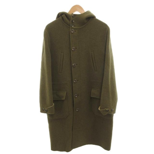 【中古】ラルフローレン RALPH LAUREN フーデットコート ウール 5f カーキ ロング スタンドカラー /FF ■GY60