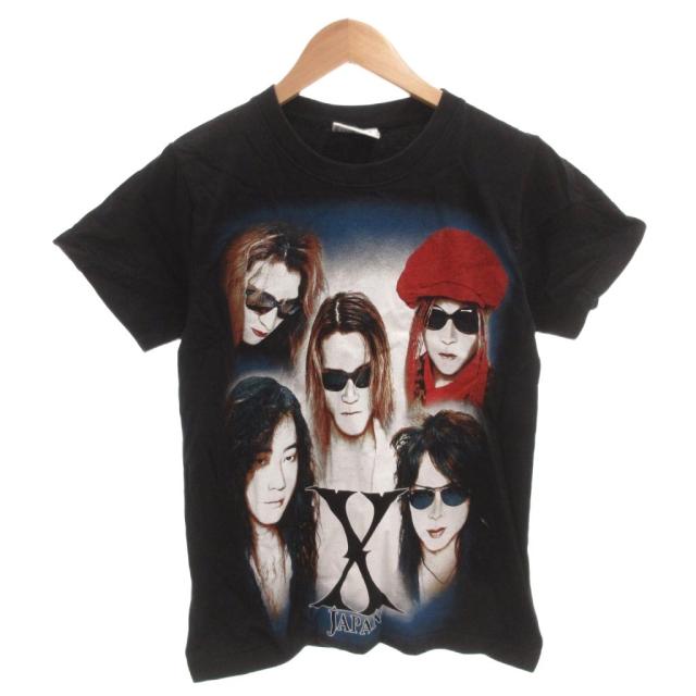 【中古】ヴィンテージ VINTAGE 90s THE ROXX X Japan バンドTシャツ カットソー プリント S 黒 ブラック